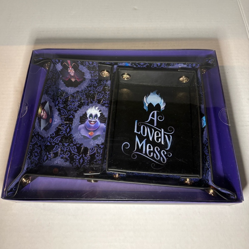 Disney Villains Ursula Jafar Maleficent Hades Valet Tray Set of 2 New OPEN BOX